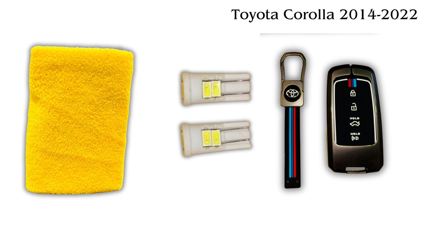 3 in 1 Metal Key Chain Cover | Micro Fiber Cloth | Parking LED Bulb All Cars
