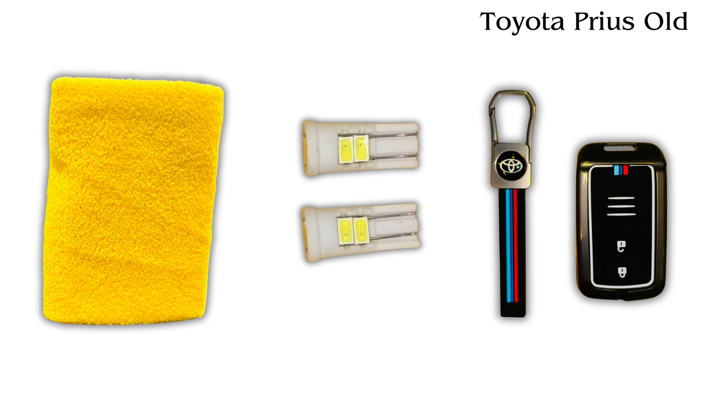 3 in 1 Metal Key Chain Cover | Micro Fiber Cloth | Parking LED Bulb All Cars